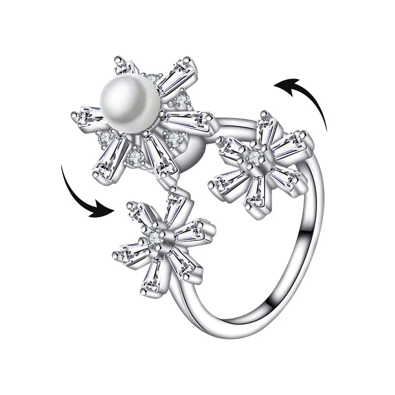 Vente chaude S925 Sterling Silver Texture irrégulière Retro Cool Style Small Design Sense Open Ring