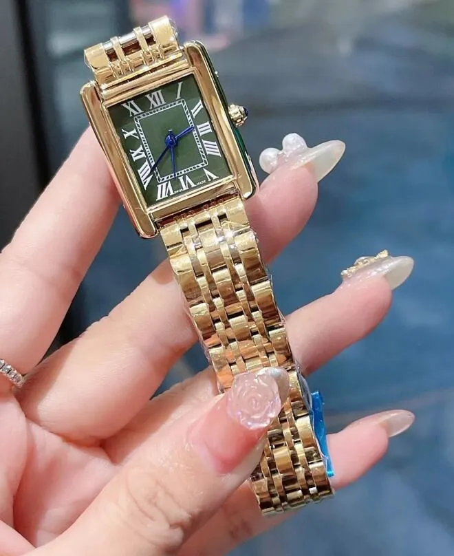Elegant Womens Tank Watch - Square Diamond Accent, Premium
