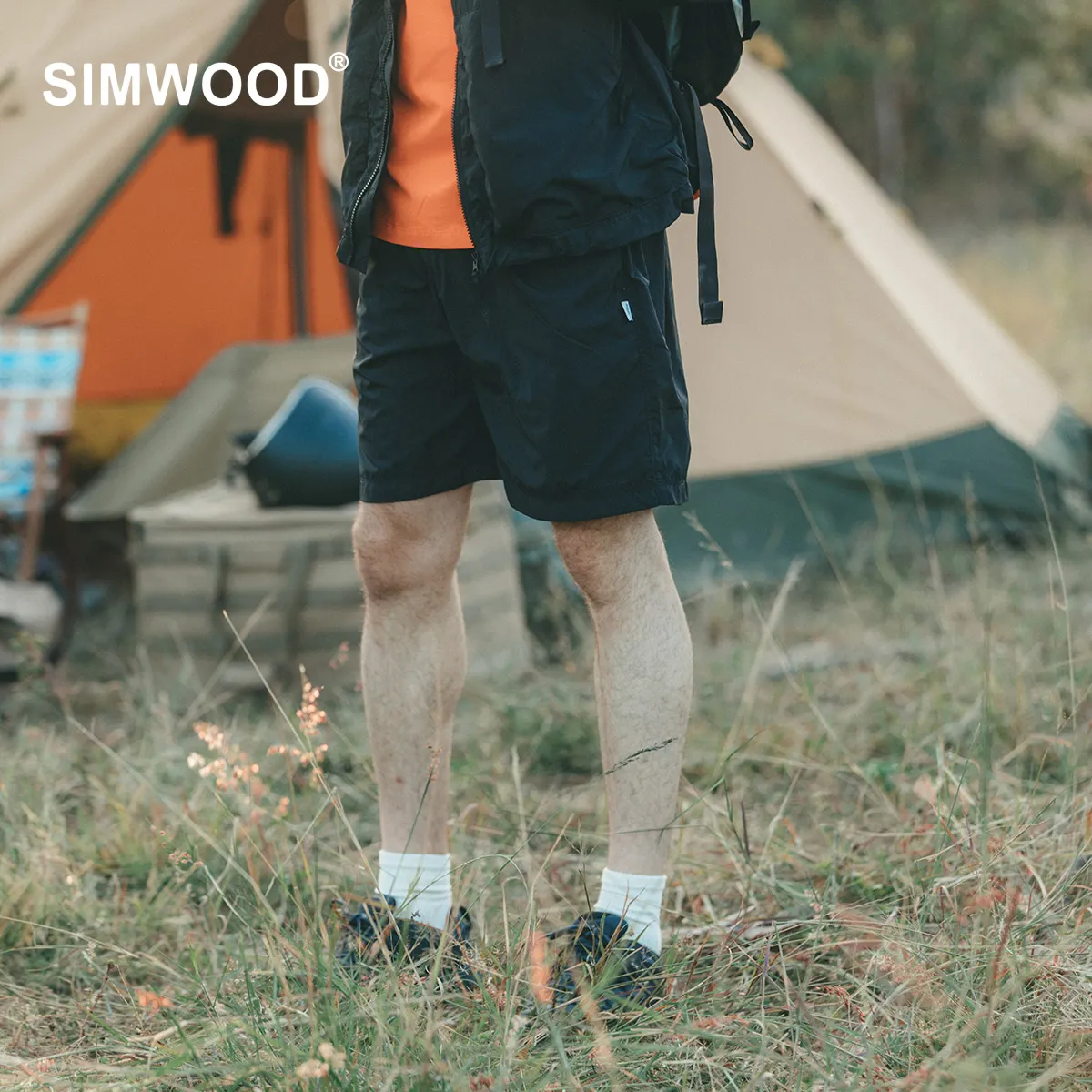 Simwood 2023 Sommar Nya vattentäta vandringshorts överdimensionerade tunna avslappnade utomhus shorts plus storlek märke kläder