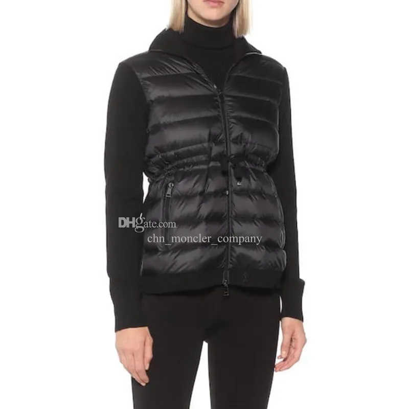 겨울 패션 옷깃 여성 다운 재킷 팔 배지 여성 니트 재킷 허리장 디자인 여성 니트 재킷 경량 코트 크기 1-4