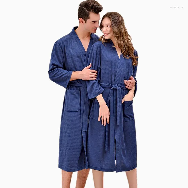 Vêtements de nuit pour femmes femmes automne serviette Kimono demoiselle d'honneur peignoirs de bain Femme Sexy gaufre peignoir Couple robe de chambre mariée mariage Peignoir 3XL