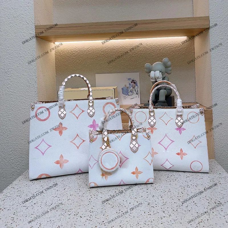 23ss Женщины роскоши дизайнерские сумки на сумки Onthego красочные классические цветы сумочка Shouder