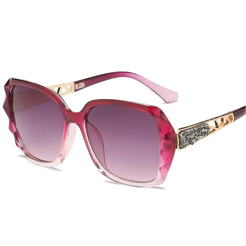 Lunettes de soleil mode carré lunettes de soleil femmes marque de luxe grand violet lunettes de soleil femme miroir nuances dames livraison directe accessoires Dhakg