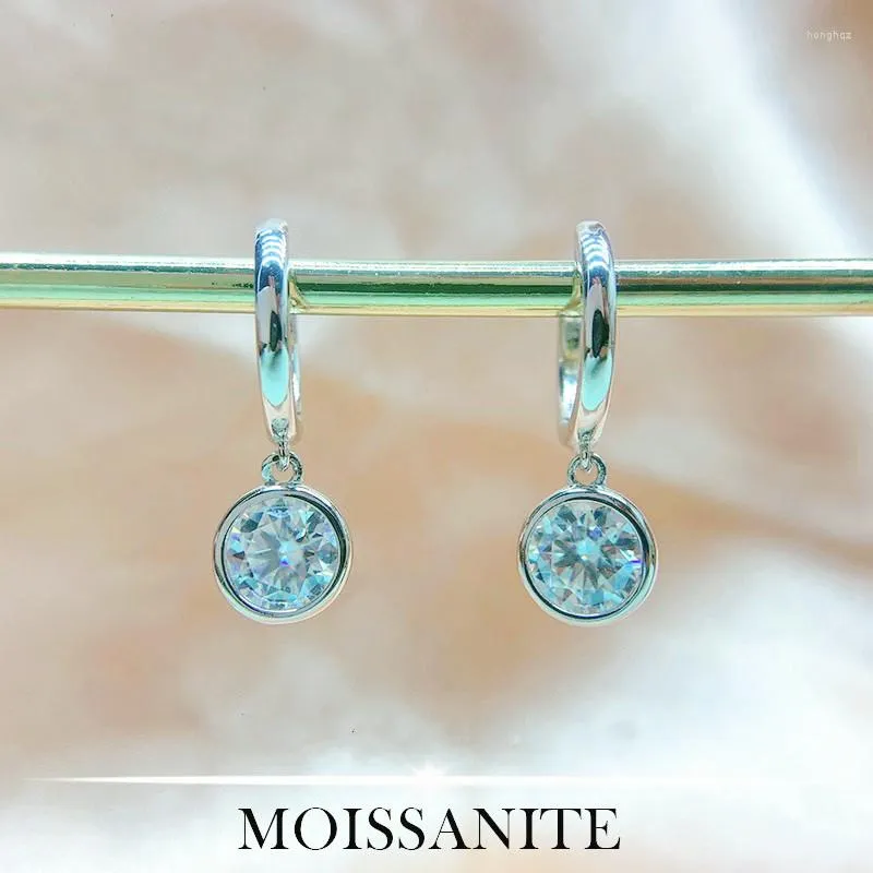 Dangle Earrings Lennik 2 Carat D Color Moissanite Diamond Drop 925 Sterling Silver Women Eardrop Engagement Fine Jewelry