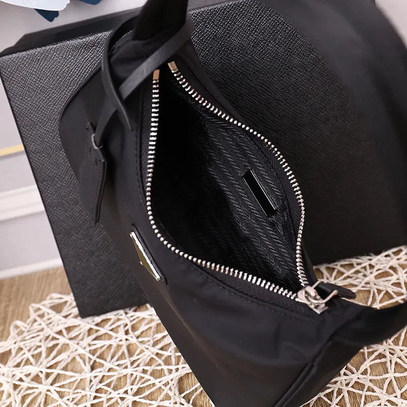 Designer Bag Fashion Shoulder bag Nylon Fabric Crescent Bag Triangle tote bag Lightweight simple hand bag Black bag Underarm bag Baguette shape women`s bag