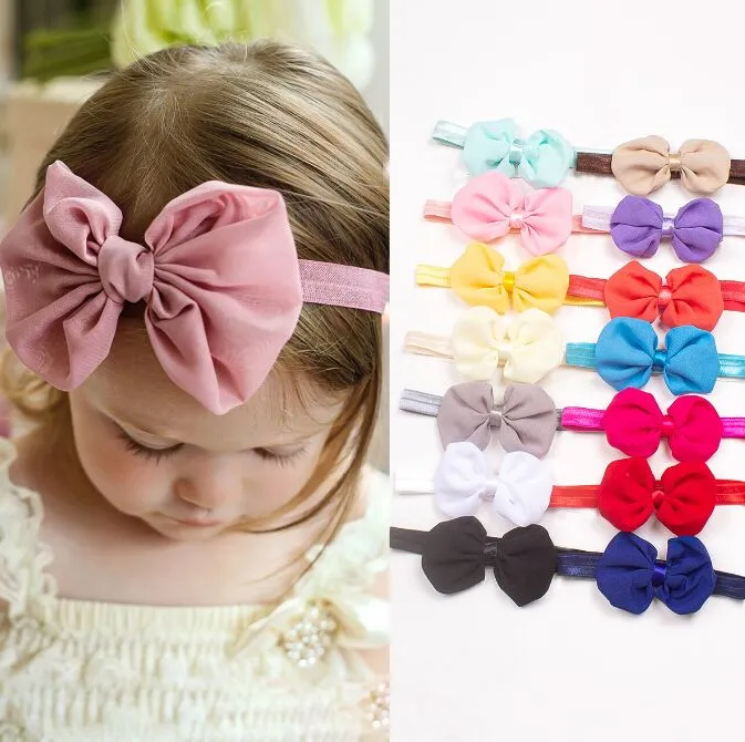 Baby Bownot Hairbands милые новорожденные девочки повязка на голову шифоновая детская группа для волос хорошая продажа