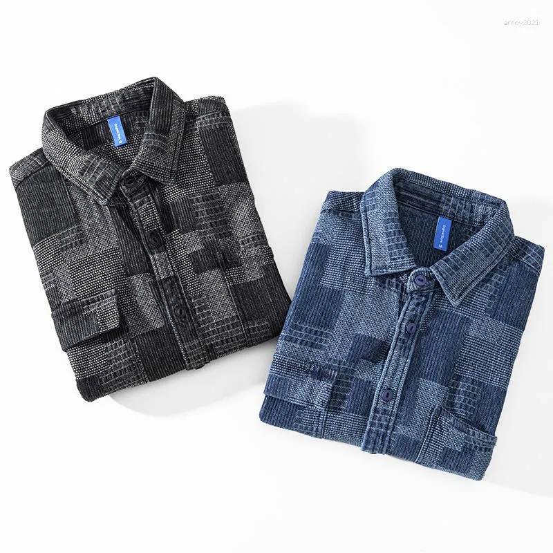Herrjackor svartblå denimskjorta 2023 Vår- och höstverksamhet Casual Loose Jean Jacket Male Brand Trend Cotton Shirts