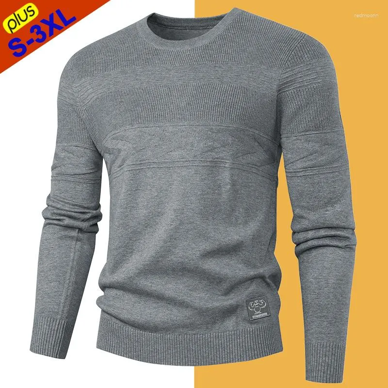 Hommes chandails automne hommes pull mode col rond mince pull tricots pull homme haut en jersey garçon sweat Ts gris noir