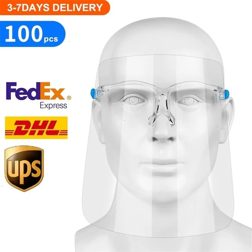 再利用可能なメガネと交換可能なシールドQAHG269Vを備えた顔の滴の唾液から完全に透明な眼の保護保護