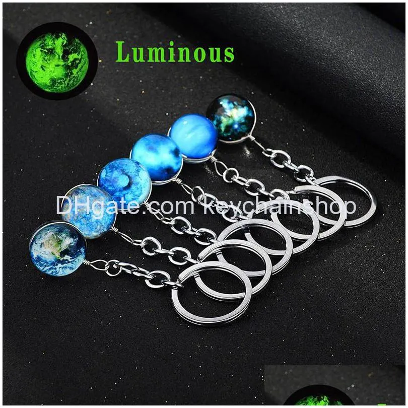 Chaveiro Luminoso Chaveiro Artesanato Universo Bola De Vidro Cabochon Chaveiros Bolsa Carro Chaveiros Joias Criativas Presente Drop Delivery Dhulx