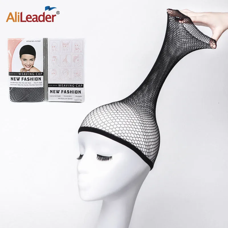 Perkkappar alileader skönhet peruk 1pcs-5pcs stretchable elastic hårnät snood wig cap cool mesh cosplay svart färg fiskhairnet 230724