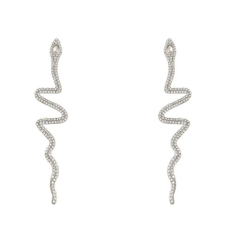 Pendientes de circón personalizados de serpiente a la moda de lujo para mujer, joyería de aniversario para fiesta de cumpleaños, regalo, envío directo