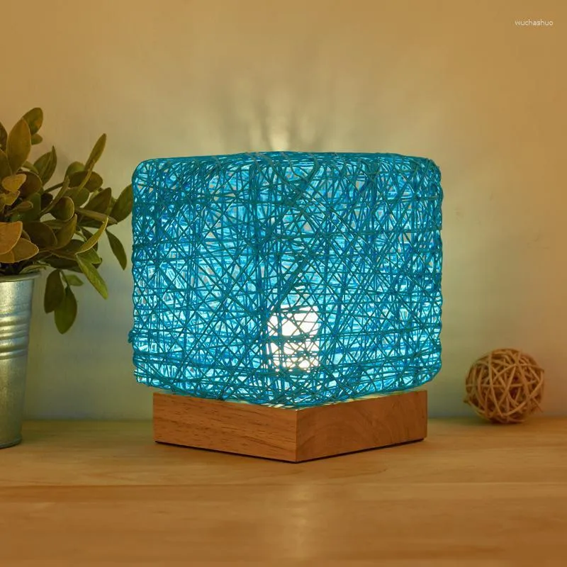 Candeeiros de mesa para quarto de cabeceira Led candeeiro de mesa simples e moderno Rattan bola para iluminação decoração