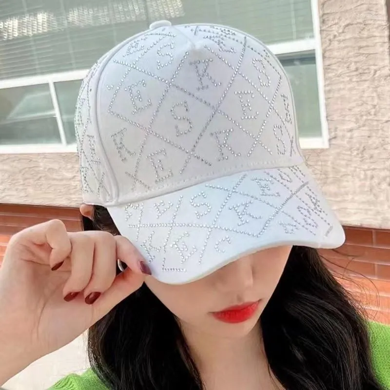 Ball Caps Diamond-encrusted Letter Cap Female Spring And Summer Fashion Sunscreen Visor Hat Net Red Sun Street Style Baseball