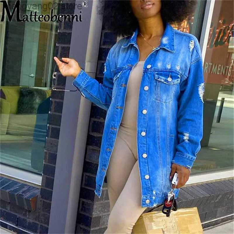 Vestes Pour Femmes Automne Hiver Femmes Trou Veste En Jean 2021