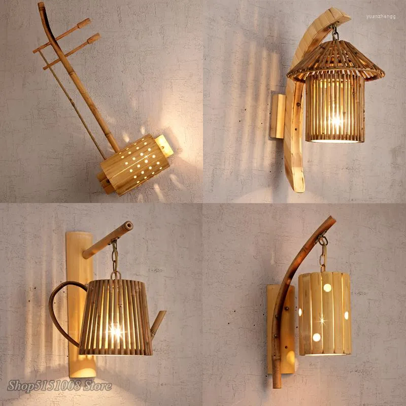 Wandlampen Chinese stijl houten vintage handgemaakte schans slaapkamer woonkamer lichten gang decor verlichtingsarmaturen