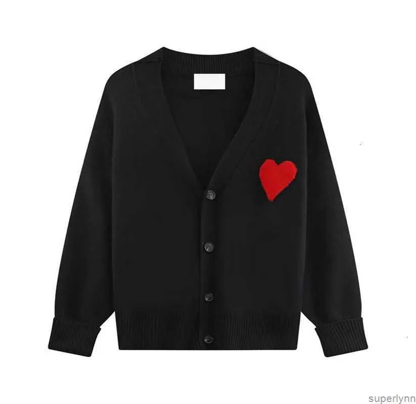 سترة المصممة للرجال Amis de Coeur Paris Macaron Love Jacquard Cardigan للرجال والنساء S7li