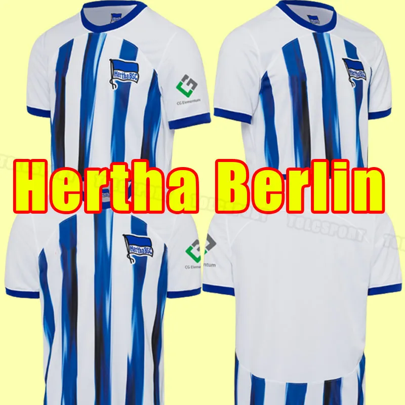 BSC Hertha Berlin Soccer 19 Stevan Jovetic Jerseys 16 Jonjoe Kenny 40 Chidera Ejuke 27 Kevin-Prince Boateng 8 Suat Serdar 14 Dodi Lukebakio 축구 셔츠 키트 22-23