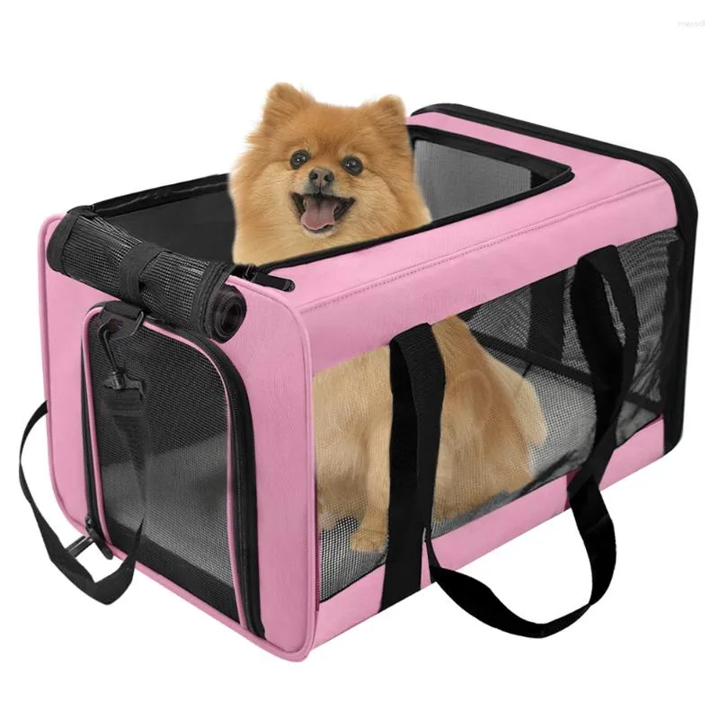 Transporteur de chien sac de transport sac à dos pour produits de voyage Transport pour animaux de compagnie convoyeur latéral souple sac à main compagnie aérienne approuvé pliable