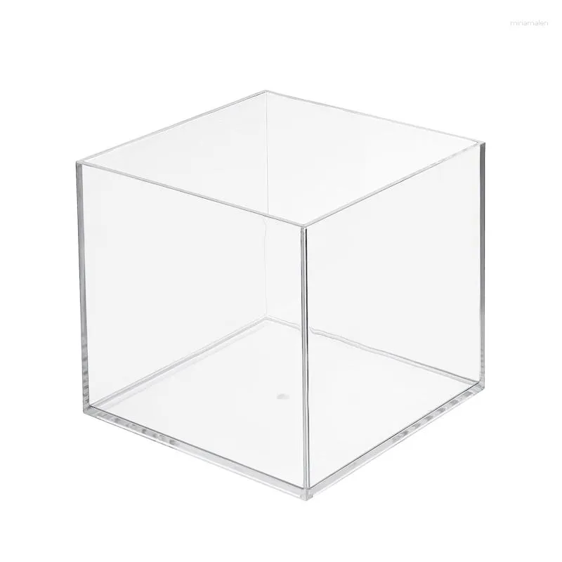 Pochettes à bijoux 150x150x150mm 5 faces acrylique transparent Perspex Box Cube Vitrine Retail Stand Container