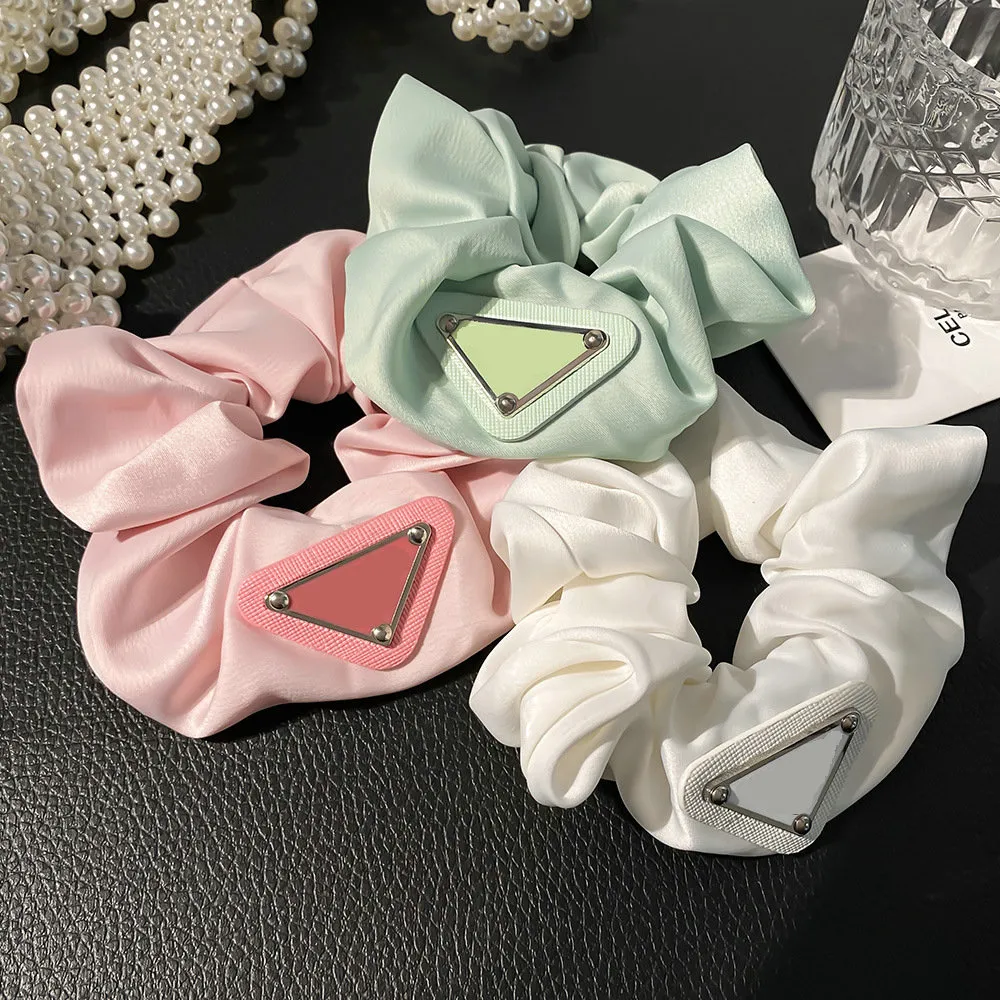 Modeontwerper dameshaar rubberen bands haren Scrunchy ring clips elastische driehoek letter sport dance scrun haaraccessoires