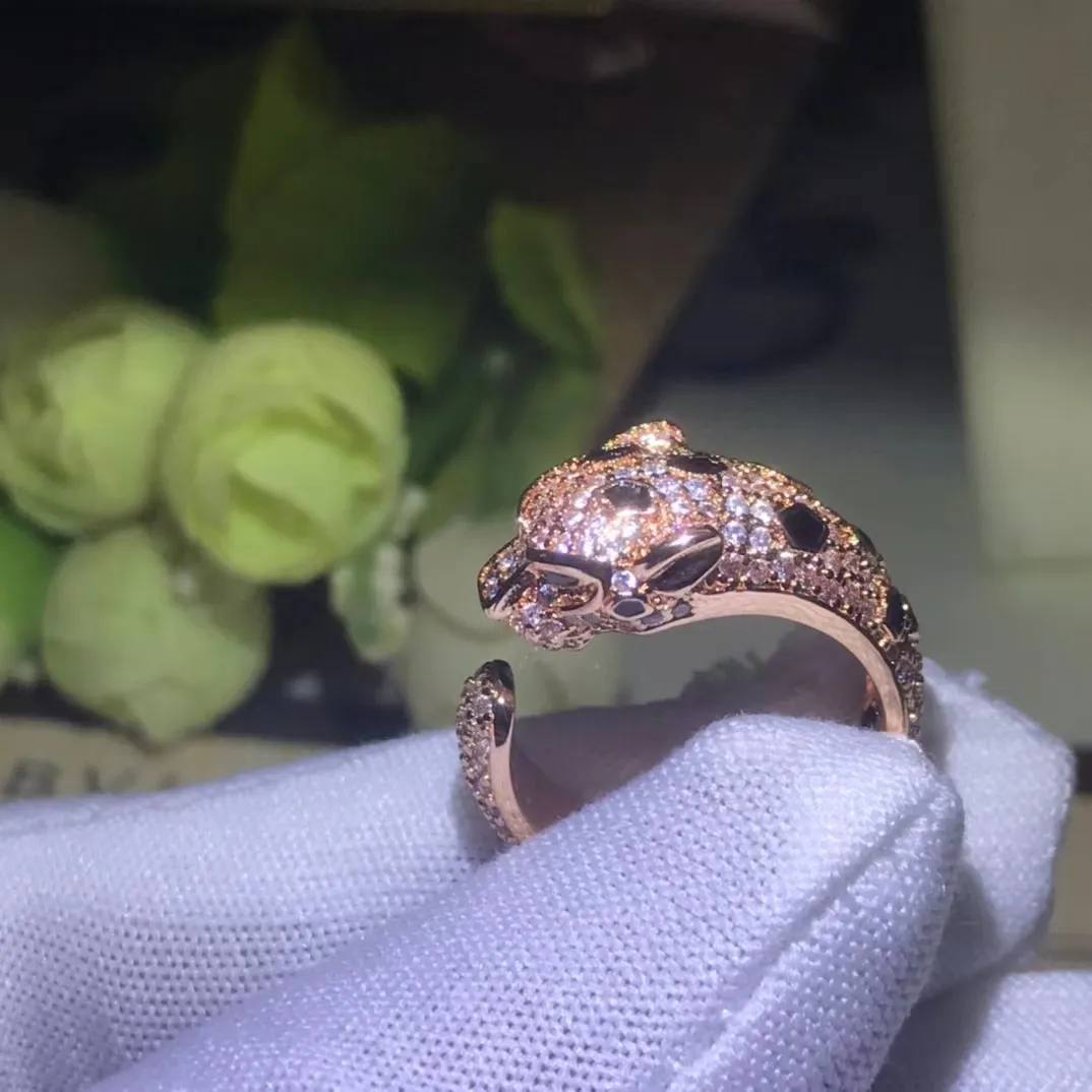 anelli da donna anelli di design anelli per womem marchio leopardo anello piena di diamanti di lusso 18k dorabici in argento rosa in oro gold anello