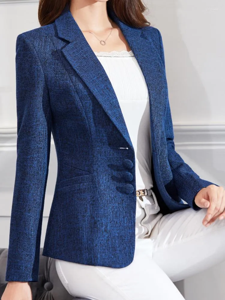 Costumes pour femmes Femmes élégantes Automne Blazer Casual Manches longues Mode professionnelle Bureau Lady Business Slim Manteaux à simple boutonnage