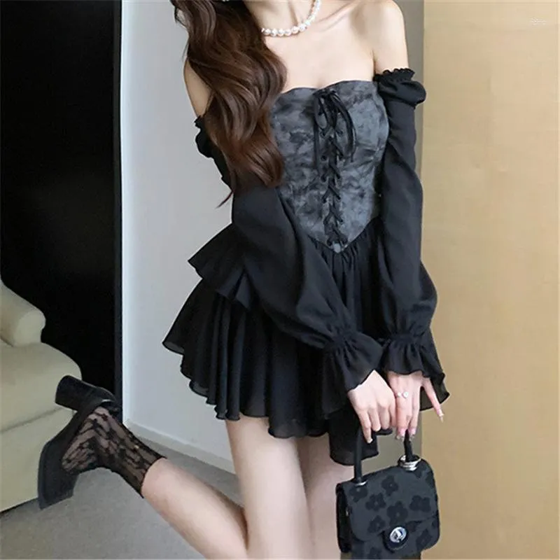 Casual Dresses Retro Floral Black Mini Dress Gothic... From 24,95 | DHgate Casual Dresses Retro Floral Black Mini Dress Gothic... From 24,95 | DHgate