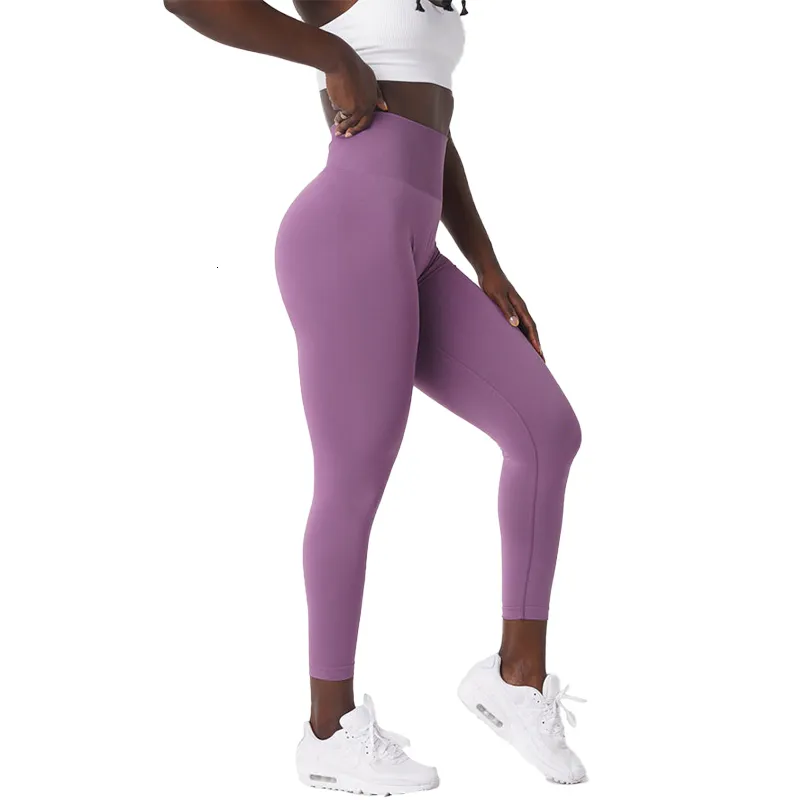 NVGTN Womens Solid Seamless Seamless Workout Leggings Soft Workout