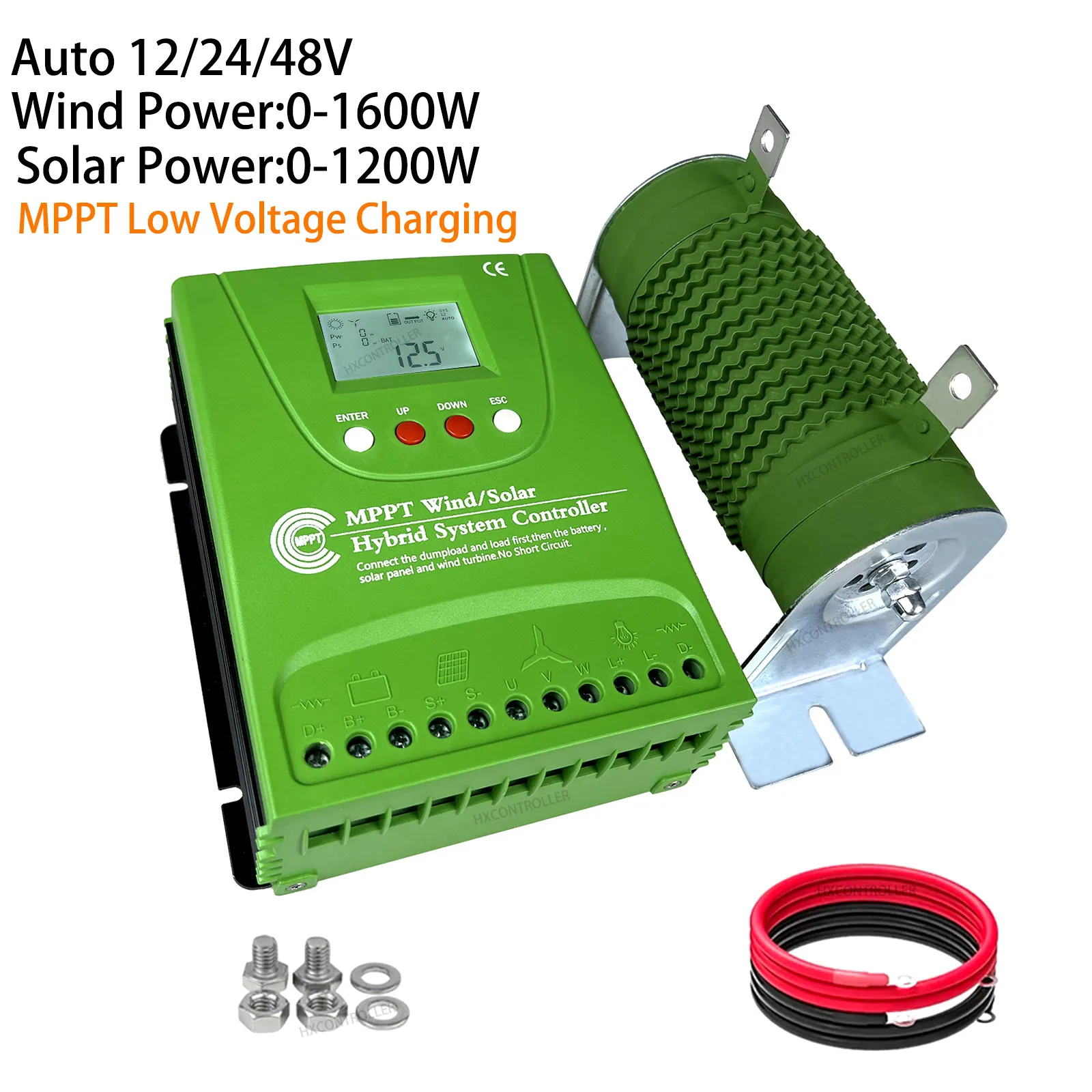 2800W 2200W 2000W 1400W 1200W MPPT Regolatore di carica solare eolica ibrida Generatore di turbine eoliche Regolatore booster pannello solare per 12V 24V 48V Tutte le batterie