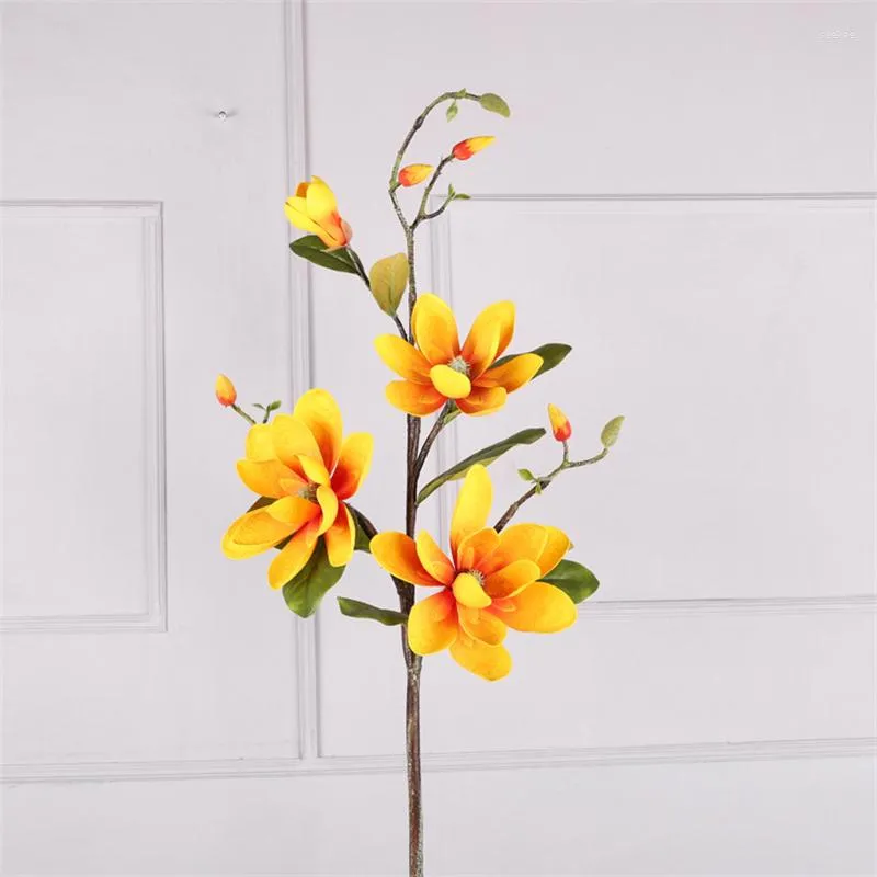 Decoratieve Bloemen Europese Stijl Magnolia Simulatie Bloem Guangyulan Kunstmatige Interieur Decoratie Multi Head High-end Art