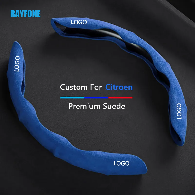 Quality Suede Car Steering Wheel Cover for Citroen C4 C4 C3 C5 C1 DS3 DS5 DS4 Custom internal Protector Accessories Covers