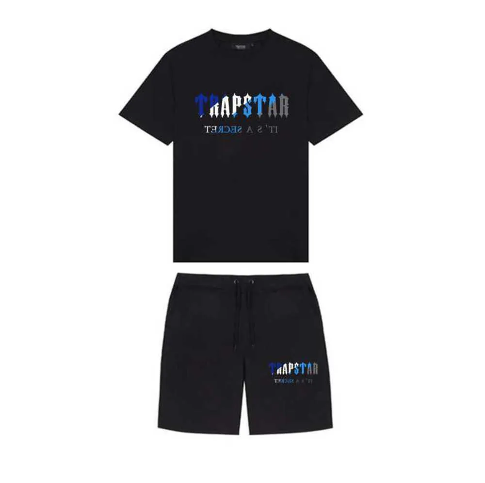 Men's TShirts Summer TRAPSTAR Printed Cotton TShirt Shorts Sets Streetwear Tracksuit Sportswear Trapstar T Shirts Motion current 659ess