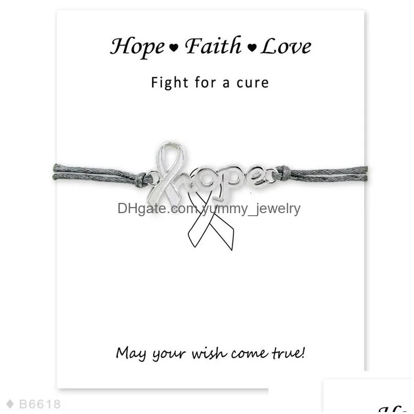 Bedelarmbanden Diabetische Type 1 Medical Alert Card Fighter Breast Cancer Awareness Lint Sier Sieraden Vrouwen Mannen Uni Gift Drop Deliver Dhips