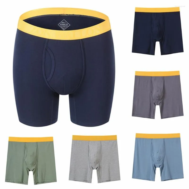 Underbyxor 2023 Högkvalitativ bambufiber Long Boxer Mens underkläder U konvexa boxare Shorts Sexiga mjuka manliga trosor andningsbara