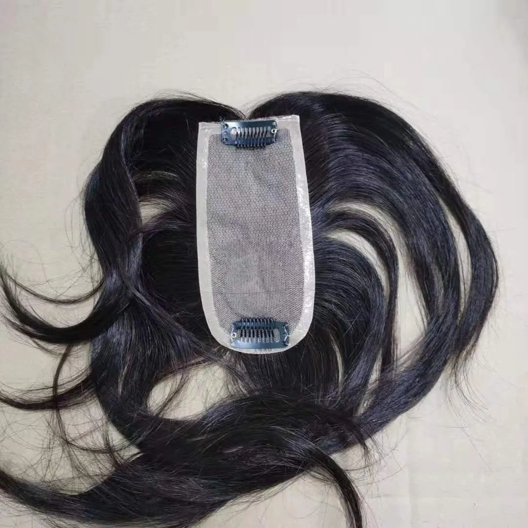 Silk Top Hair Pieces for Women Hair Parting med naturlig svart färg