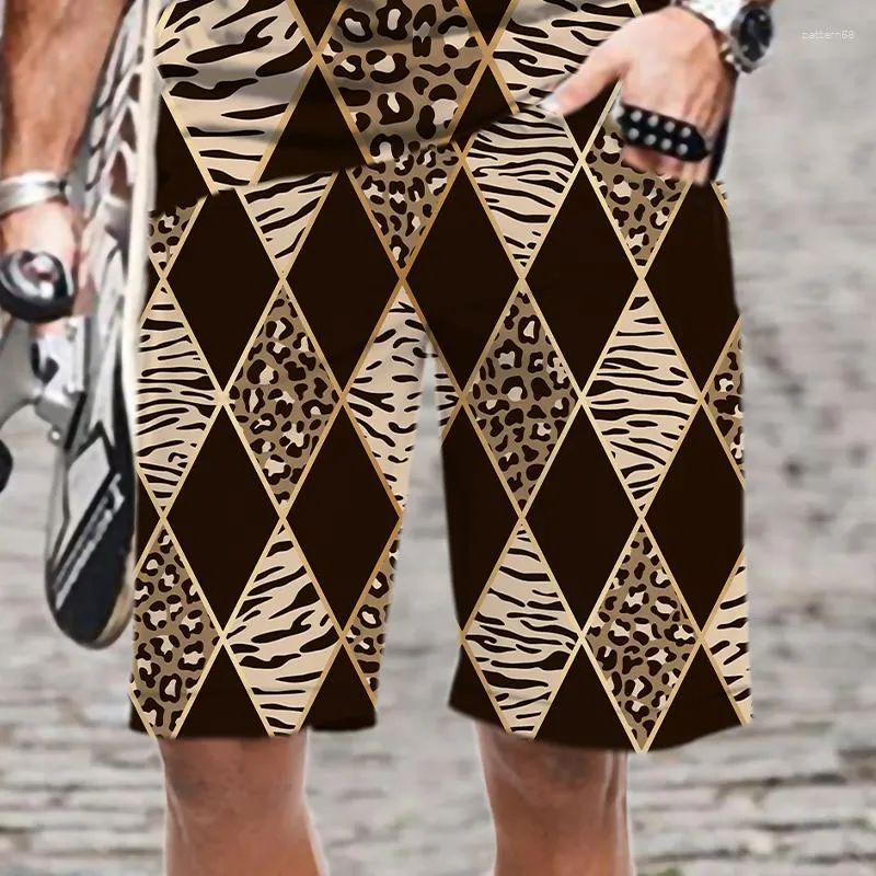 Herr shorts män/kvinnor leopard tryck sommarman mönster snabb torr harajuku rolig baddräkt elastisk midja herrkläder streetwear