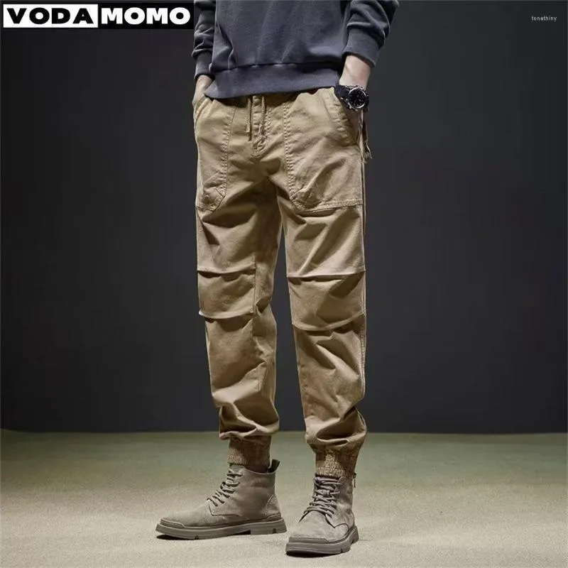 Calças Masculinas 2023 Masculinas Hip Hop Harém Joggers Calças Masculinas Masculinas Sólidas Com Vários Bolsos Cargo Skinny Fit Moletom