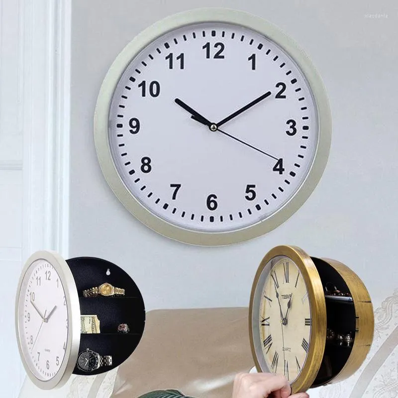 Horloges murales Creative Nouveauté Horloge Argent Bijoux Conteneur De Stockage Boîte Mécanique ABS Cash Safe Ménage