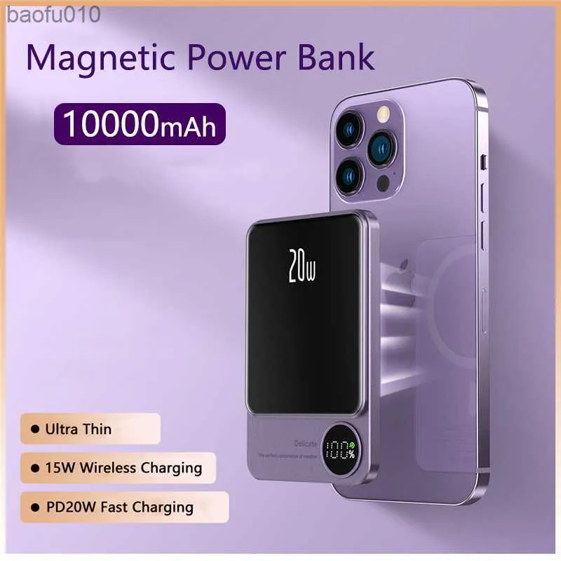 10000 mAh Magic Moc Bank 22,5 W Szybka ładowarka zewnętrzna ładowarka do iPhone'a 14 Samsung Huawei Xiaomi Wireless Powerbank L230619