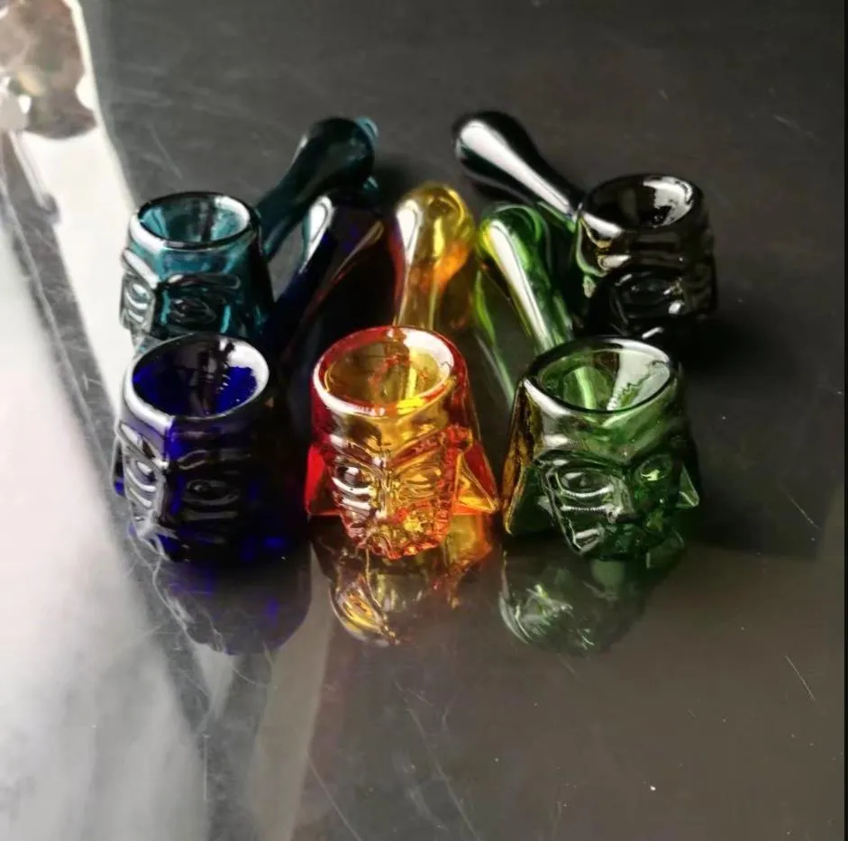 Glazen pijpen Roken geblazen waterpijp Vervaardiging Handgeblazen bongs Hoge kwaliteit gekleurde ghost head glazen pijp