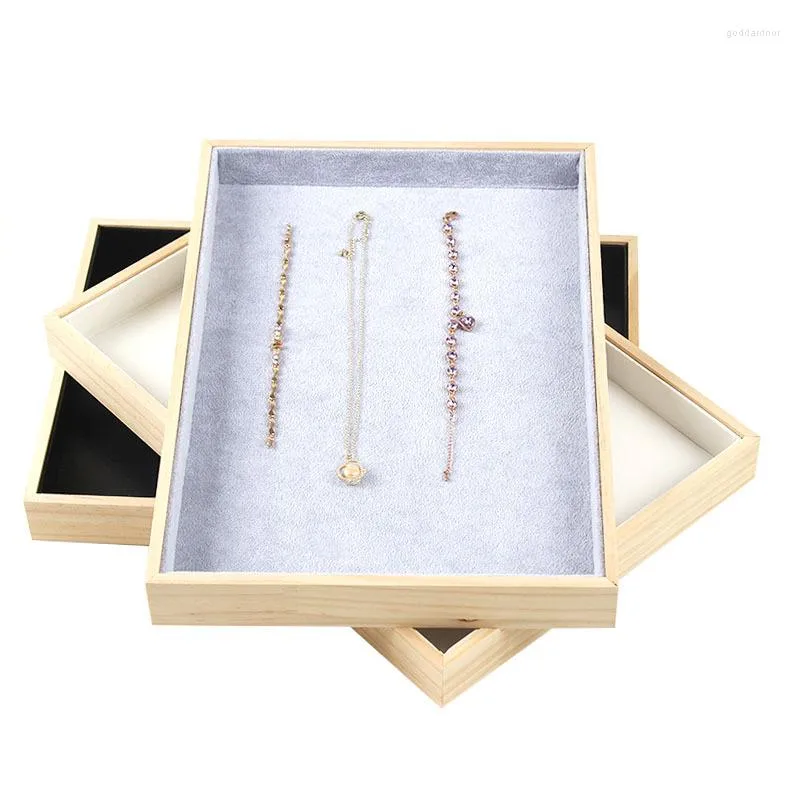 Pochettes à bijoux bois vide plateau anneau boucle d'oreille collier Bracelet pendentif perles stockage affichage organisateur pour tiroir