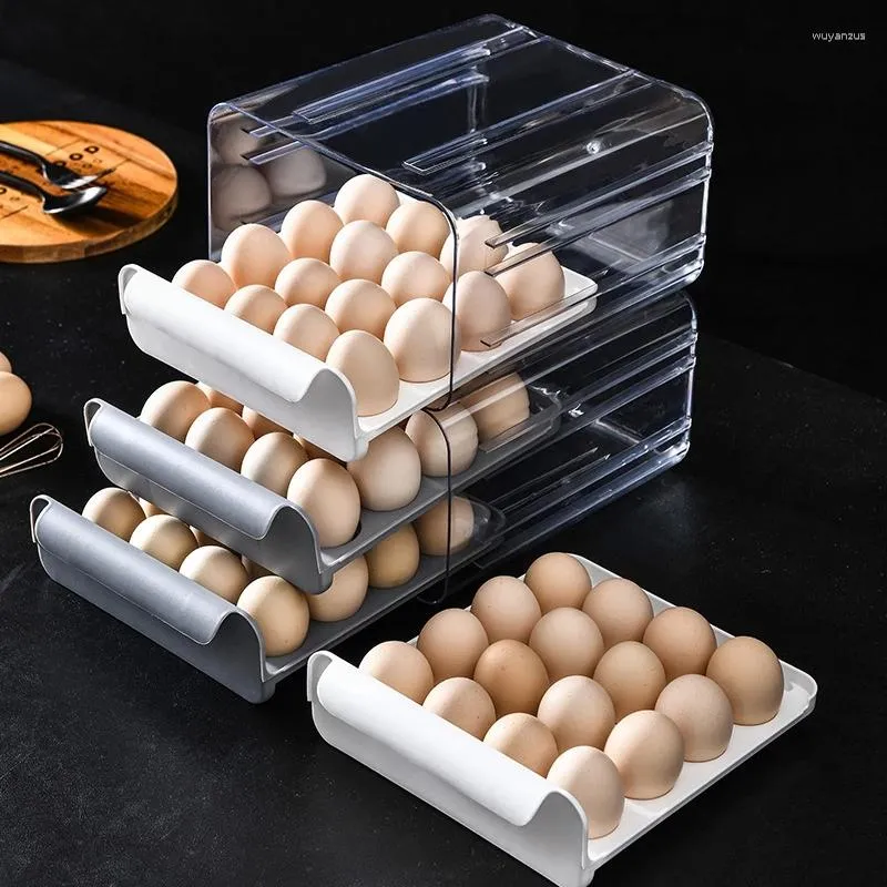 Storage Bottles Egg Drawer Box Refrigerator Type Kitchen Double-layer Anti-drop Container Fresh-keeping Holder Tray