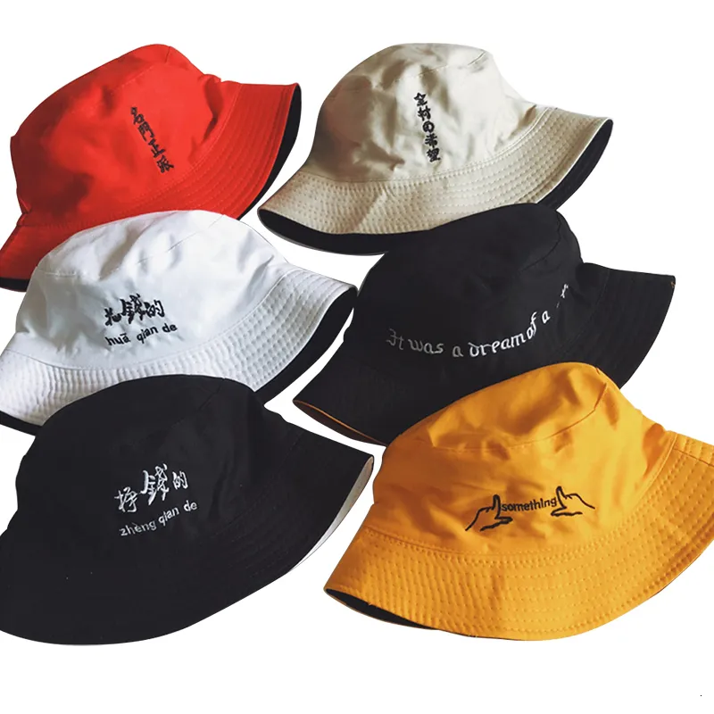 1PC Women Men Unisex Breathable Double-Sided Cotton Bucket Hat Sun Cap