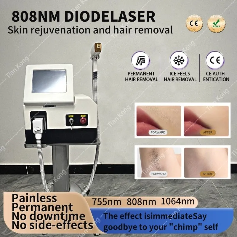 Hot Sales Diode Hair Removal Machine Professional CE Godkännande Cold 755nm 808nm 1064NM Hårborttagning Maskin för salong