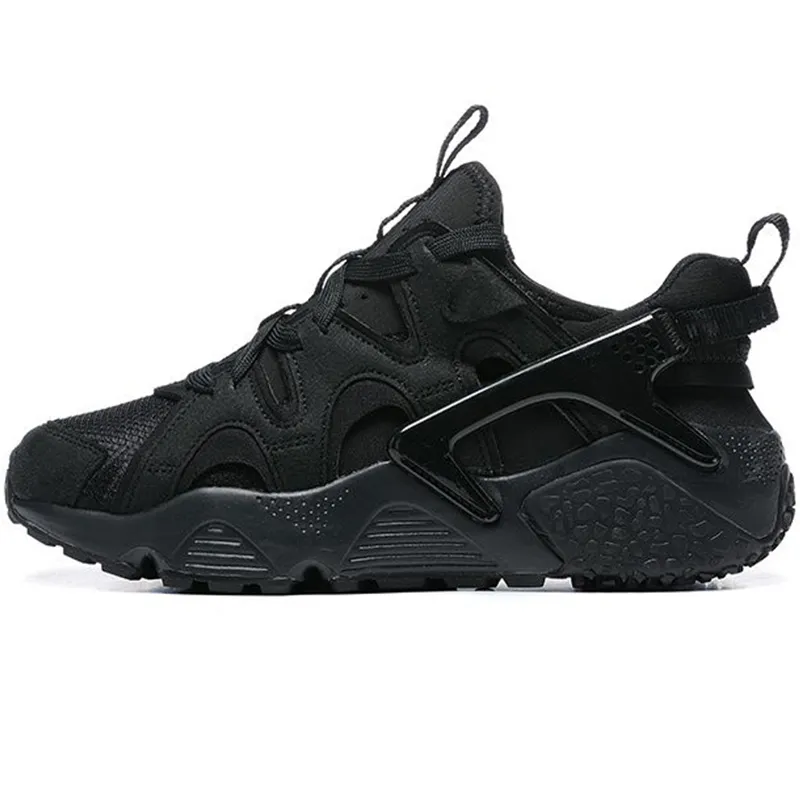 Men's nike air huarache run top ultra casual shoes triple black