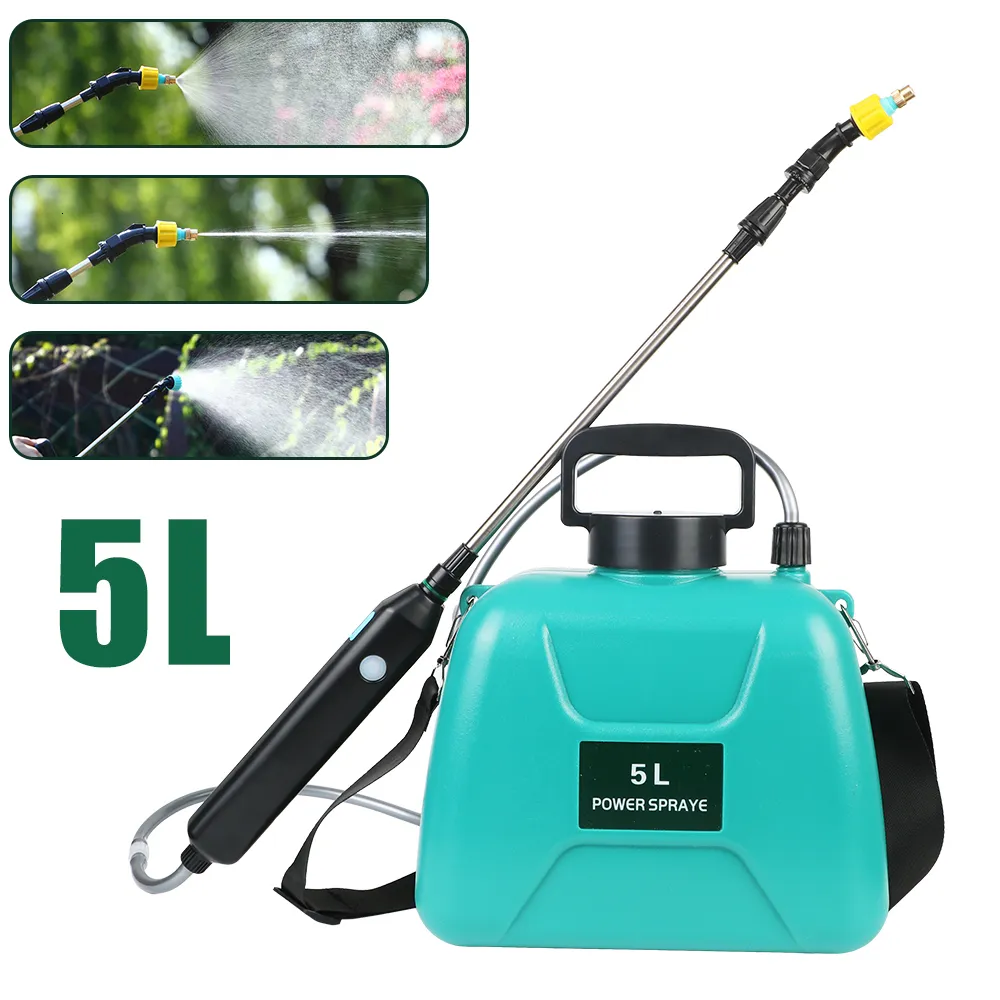 Equipamentos de rega Pulverizador elétrico 5L pode com pistola automática planta de jardim ferramenta de irrigação recarregável USB 230721