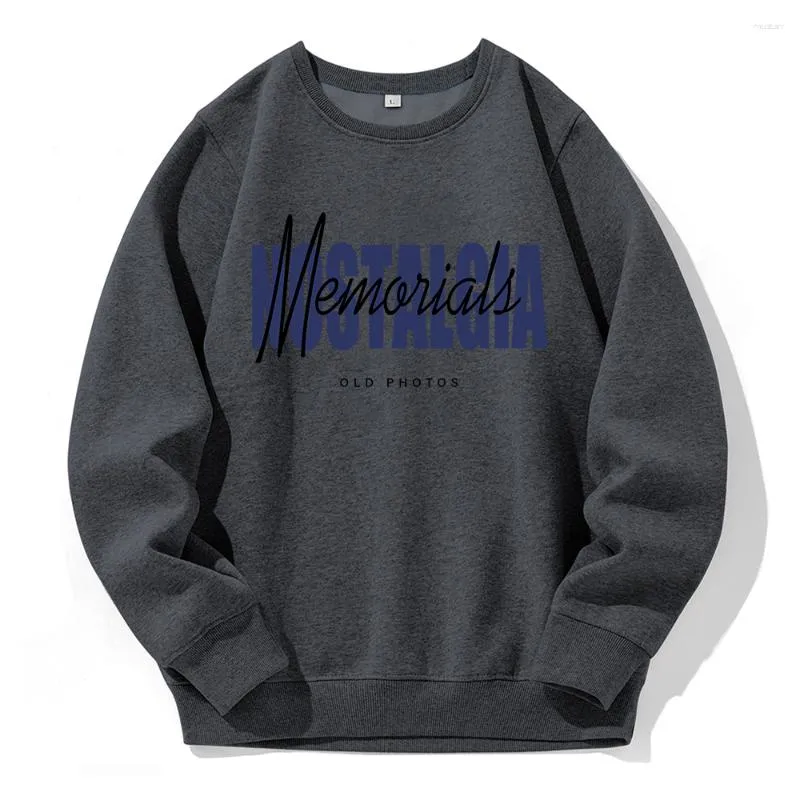 Herrtröjor nostalgi minnesmärken gamla pos tryck hoodie man hip hop streetweatshirt casual mode alla matchar fleece varm hoody