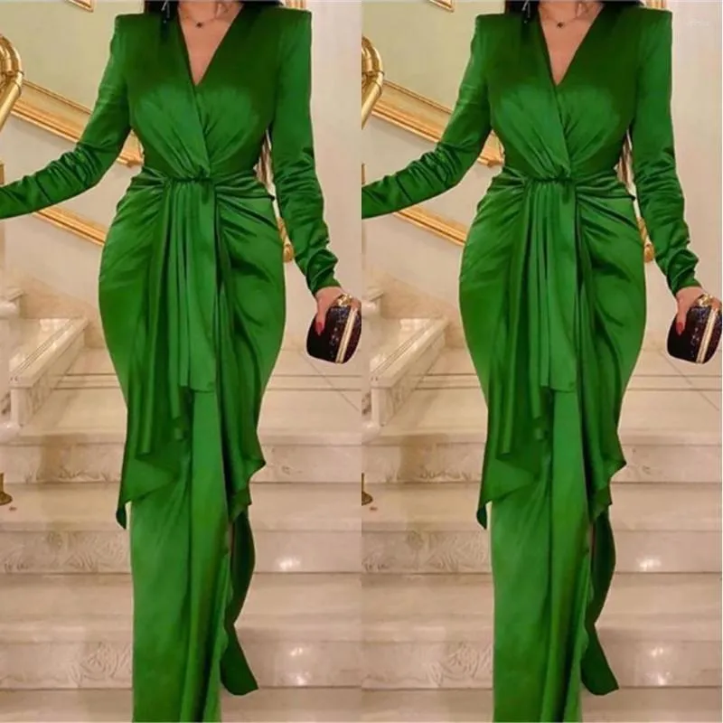 Robes de soirée vert sirène bal longue Sheeve grande taille élégante robe de soirée formelle personnalisée tout