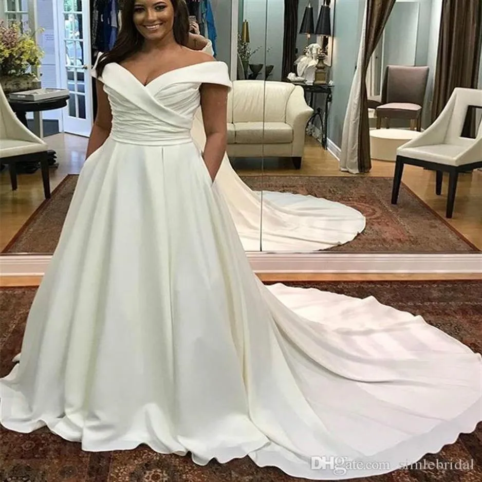 Plus size best sale satin wedding dresses